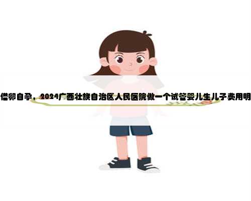广西借卵自孕，2024广西壮族自治区人民医院做一个试管婴儿生儿子费用明细表